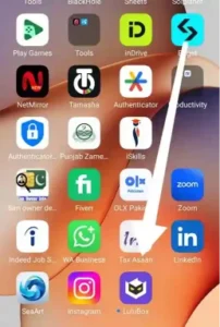 Mobile app download on screen