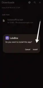 Lulubox installation confirmation